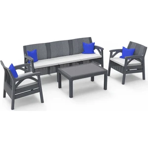 Çavdar Group Santana Rattan 5li Bahçe Balkon Takımı ve Sehpalı Oturma Grubu
