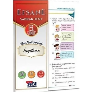 Açı Yayınları Efsane 6. Sınıf İngilizce Yaprak Test