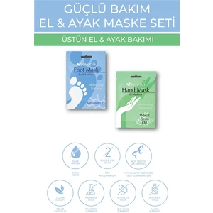 Kozmetik El ve Ayak Maskesi Seti Buğday Yağlı E Vitaminli Nemlendirici Çatlak tı 2'li Güçlü Bakım Seti