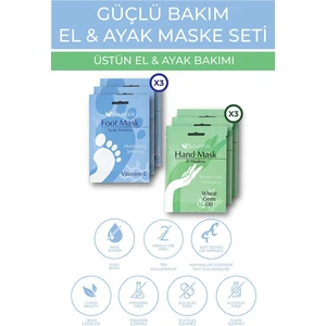 Kozmetik El ve Ayak Maskesi Seti Buğday Yağlı E Vitaminli Nemlendirici Çatlak tı 6'lı Güçlü Bakım Seti