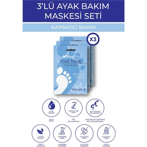 Kozmetik Ayak Maskesi Seti Nemlendirici E Vitaminli 3'Lü Bakım Seti