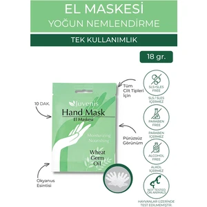 Kozmetik El Maskesi Buğday Yağlı Kuru Ciltlere Etkili Nemlendirici ve Besleyici El Bakım Maskesi 18GR