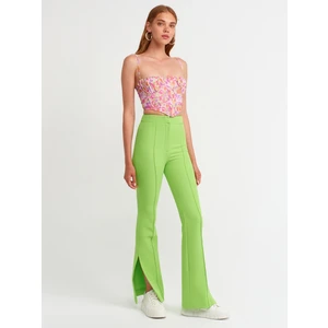7002 Yırtmaçlı Ispanyol Paça Pantolon-Lime