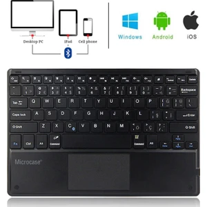 Tablet ve Telefonlar Için Şarjlı Touchpadli Türkçe Bluetooth Klavye 28 cm - AL2745 Siyah
