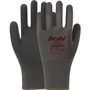 PL17 Legend Polyester Örme Lateks Camcı Iş Eldiveni Gri 1 Çift