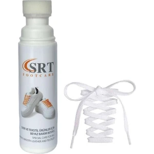Srtfootcare Spor Beyaz Deri ve Kumaş Ayakkabı Bakım Boyası 75 ml 1 Adet + 1 Çift K103 Spor Beyaz Bağcık