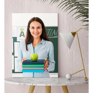 Kişiye Özel Kadın Öğretmen Fotoğraflı Kanvas Tablo 30X50CM-1