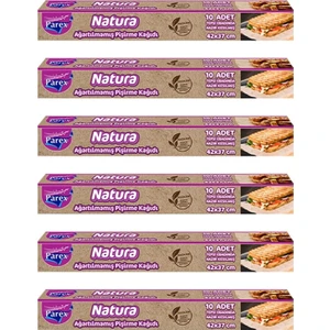 Natura Ağartılmamış Organik Hazır Kesilmiş Pişirme Kağıdı 6 x 10'lu