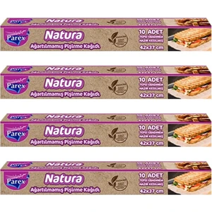 Natura 4 Adet Ağartılmamış Organik Hazır Kesilmiş Pişirme Kağıdı 10'lu