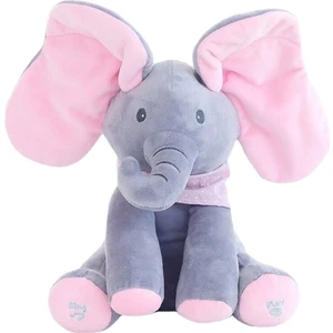 Bebek Peluş Fil Oyuncak Elektrikli Eğitici Oyuncak Peekaboo Fil(Yurt Dışından)