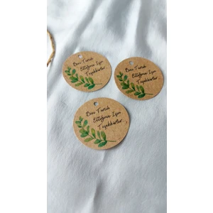 Çikoleyt Design Kraft Bizi Tercih Ettiğiniz Için Teşekkürler Etiket - Delikli (4X4CM) 50 Adet
