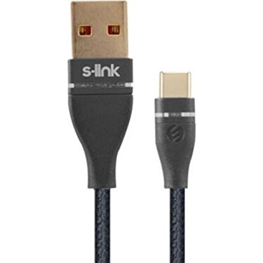 S-Link TPC-KC13S 1m 2A Type-C Siyah Data + Sarj