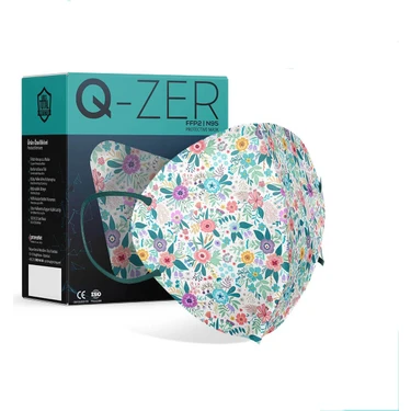 Q-zer Bahar Çiçekleri Desenli Ffp2 N95 Maske Meltblown