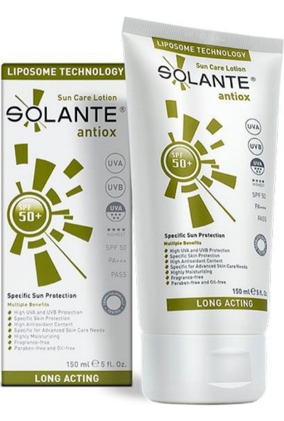 Solante Antiox Sun Care Lotion Spf 50+ 150 ml Anti-Aging Güneş Losyonu