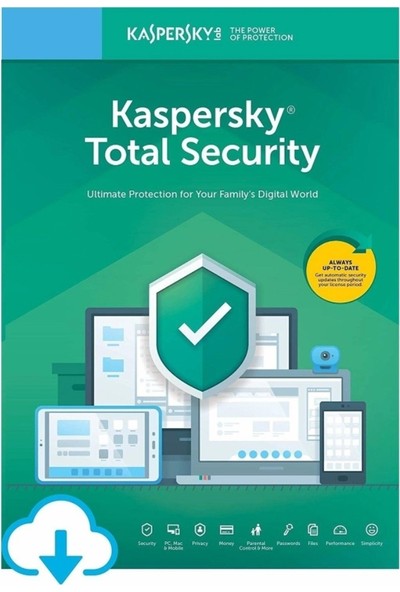 Kaspersky Total Security 2022 - 1 Cihaz - 1 Yıl Online Teslimat - Teknik Destek