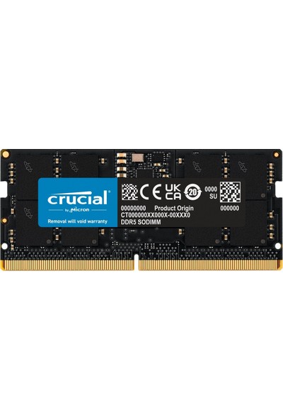 Crucial 16GB Ddr5 4800 Sodımm CL40 (16GBIT) CT16G48C40S5 Notebook Ram Bellek