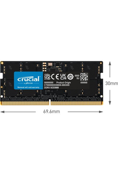 Crucial 32GB Kit (2X16GB) Ddr5 4800 Sodımm CL40 (16GBIT) CT2K16G48C40S5 Notebook Ram Bellek