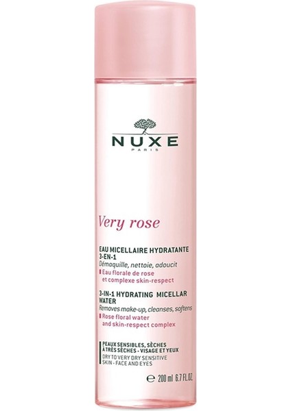 Very Rose 3 In Makyaj Temizleme Suyu 200 ml Normal Ciltler (NUX101)