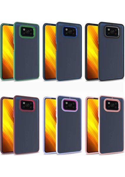 Caseart Xiaomi Poco X3 Pro Kapak Metal Kamera Korumalı Arkası Şeffaf Silikon Kılıf - Yeşil