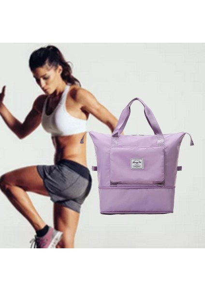 Büyük Kapasiteli Seyahat Duffel Çantası Oxford Bez Omuz Çantası Gece Moru Spor Salonu (Yurt Dışından) modelleri