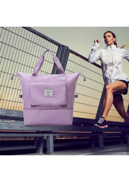 Büyük Kapasiteli Seyahat Duffel Çantası Oxford Bez Omuz Çantası Gece Moru Spor Salonu (Yurt Dışından) fırsatları