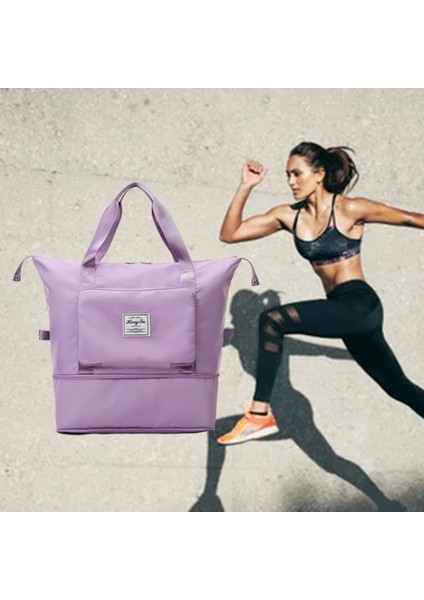 Büyük Kapasiteli Seyahat Duffel Çantası Oxford Bez Omuz Çantası Gece Moru Spor Salonu (Yurt Dışından) indirimleri