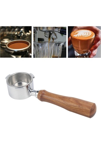 Espresso Kahve Makinesi Dipsiz Filtre Tutucu Portafilter 51mm Kahverengi Ahşap Sap (Yurt Dışından)