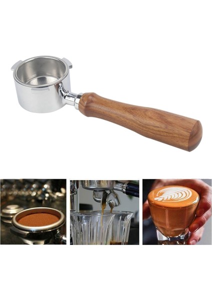 Espresso Kahve Makinesi Dipsiz Filtre Tutucu Portafilter 51mm Kahverengi Ahşap Sap (Yurt Dışından)