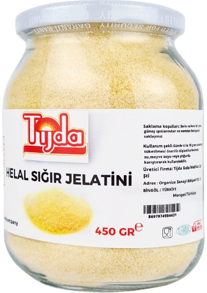 Toz Sığır Jelatin Helal Sertifikalı 450 gr