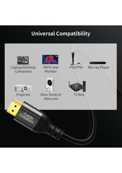 Cablecreation CC1077 HDMI - HDMI Kablo 3m 8k Ultra-Hd