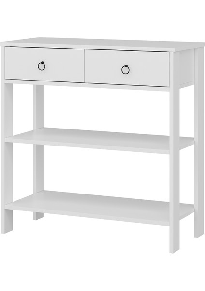 Dekrosso Luke Modern Dekoratif 2 Çekmeceli 2 Raflı Dresuar Beyaz indirimleri