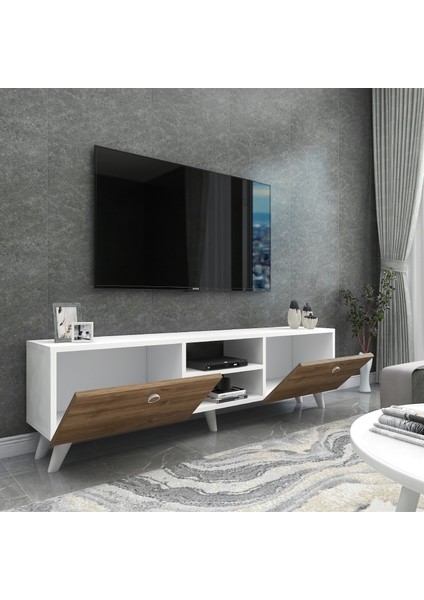 Veco Tv Ünitesi Ayaklı Beyaz-Ceviz fiyatları