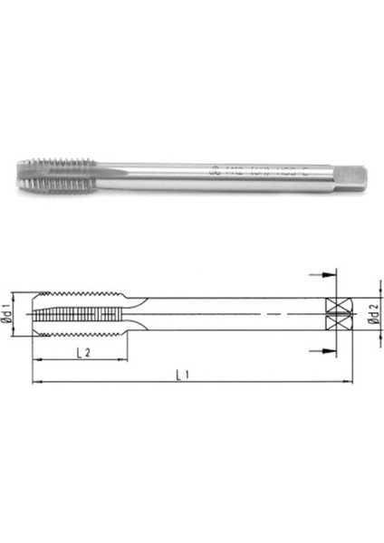 M8x1.25 Dın 371/C Makina Kılavuzu Mte