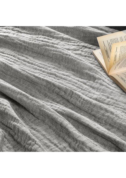Rustik 3 Kat Keten Çift Taraflı Süper Yumuşak Nefes Alabilen Dört Mevsim Throw Koltuk Şalı 140 x 190 cm. fiyatları