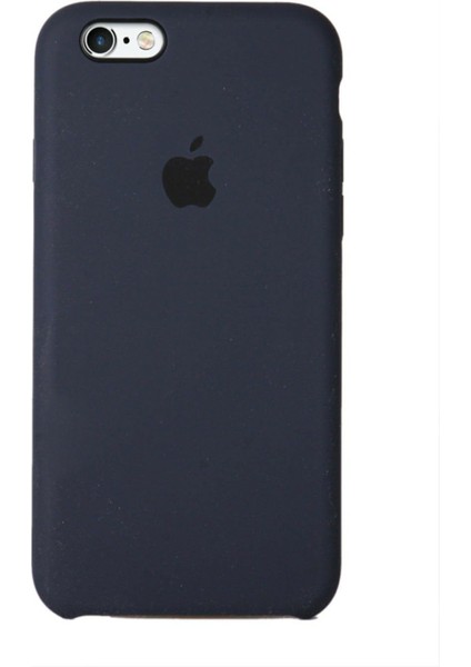 Apple iPhone 8 Uyumlu Logolu Içi Kadife Altı Açık Lansman Siyah Silikon Kılıf