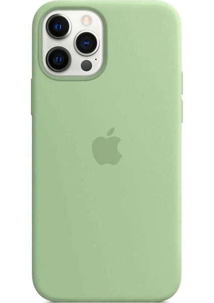 Apple iPhone 11 Pro Uyumlu Logolu Içi Kadife Altı Açık Lansman Yeşil Silikon Kılıf