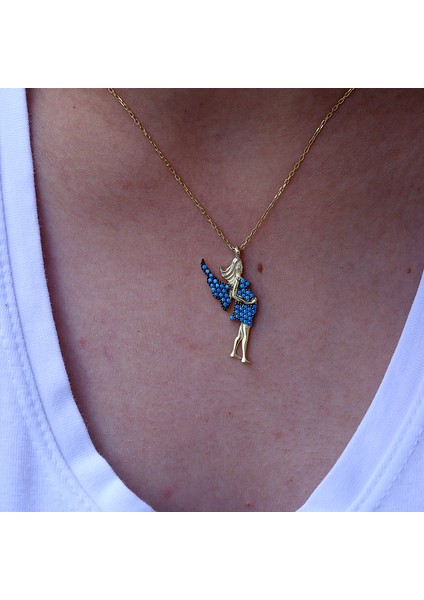 Turkuaz Taşlı Hamile Kadın Gümüş Kolye fırsatları