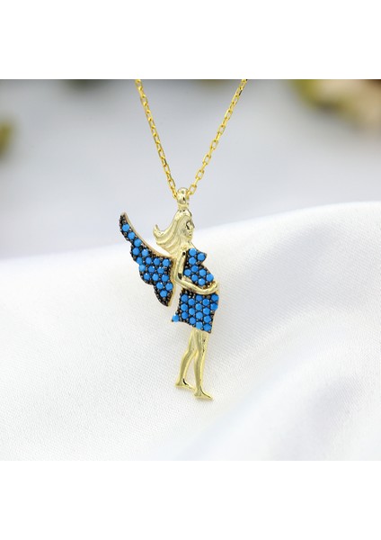 Turkuaz Taşlı Hamile Kadın Gümüş Kolye indirimleri