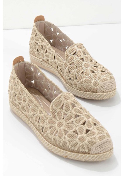 Bej Hasır Kadın Espadril K01117092328