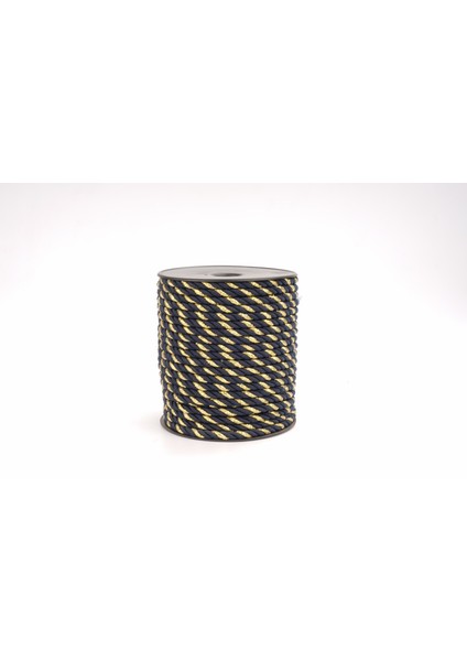 Polyester Kordon İp 10mm 50metre- Siyaha Altın sim
