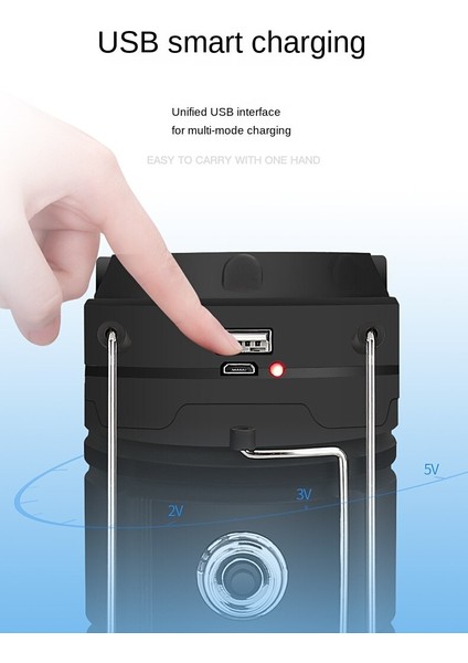 Çadır Işık Kamp Işık USB Güneş Şarjı LED Kamp Işık(Yurt Dışından)