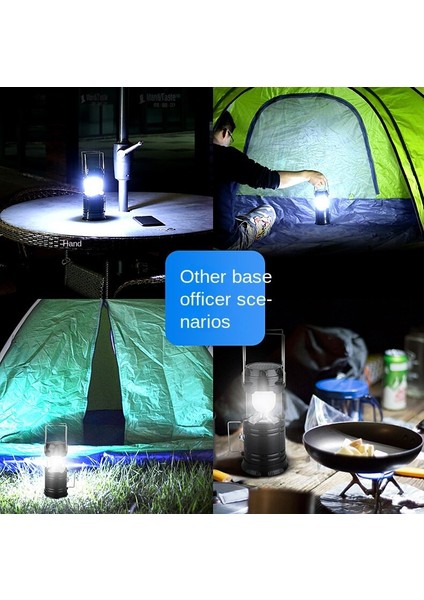 Çadır Işık Kamp Işık USB Güneş Şarjı LED Kamp Işık(Yurt Dışından)