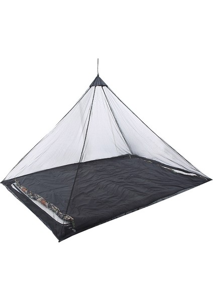 Polyester Örgü Çadır Açık Kamp Tek Perspektif Anti-Mosquito Net Siyah (Yurt Dışından)