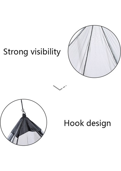 Polyester Örgü Çadır Açık Kamp Tek Perspektif Anti-Mosquito Net Siyah (Yurt Dışından)