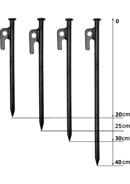 6 Adet 20 cm Açık Kamp Rüzgar Geçirmez Sabit Gölgelik Öğütülmüş Çiviler (Yurt Dışından)