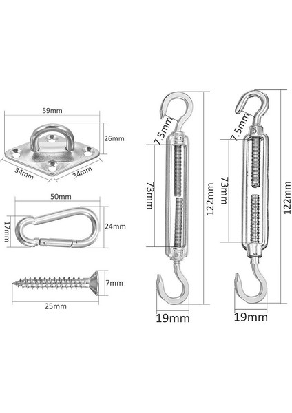 Szykd 18 Adet / Set Gölge Yelken 304 Paslanmaz Çelik Aksesuarlar (Yurt Dışından)