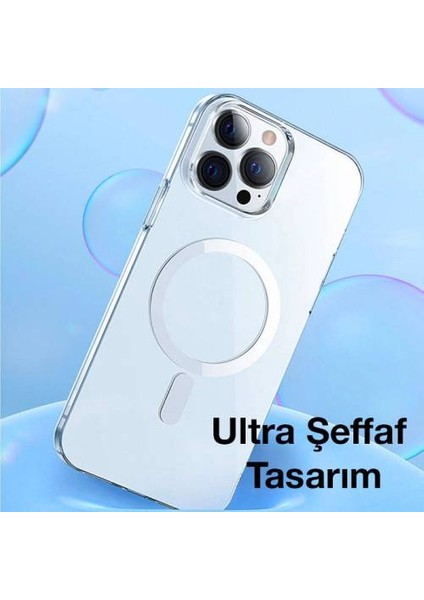 Ultra Şeffaf Iphone 13 Pro Max Magsafe Kılıf ve Iphone 13PRO Max Ekran Koruyucu Güçlü Magsafe