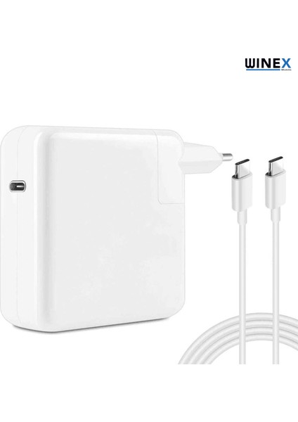 96W Macbook Pro Şarj Aleti Set 2m Type-C to Type-C Kablolu