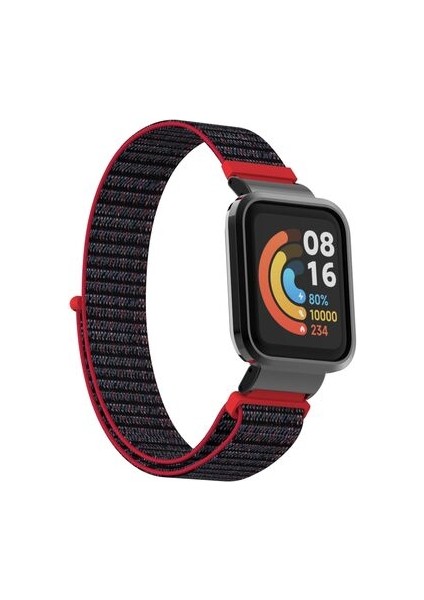 Xiaomi Redmi Watch Mi Watch Lite Uyumlu Kordon Metal Kadran Çerçeveli Hasır Akıllı Saat Kordonu