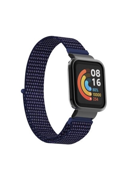 wowacs Xiaomi Redmi Watch Mi Watch Lite Uyumlu Kordon Metal Kadran Çerçeveli Hasır Akıllı Saat Kordonu